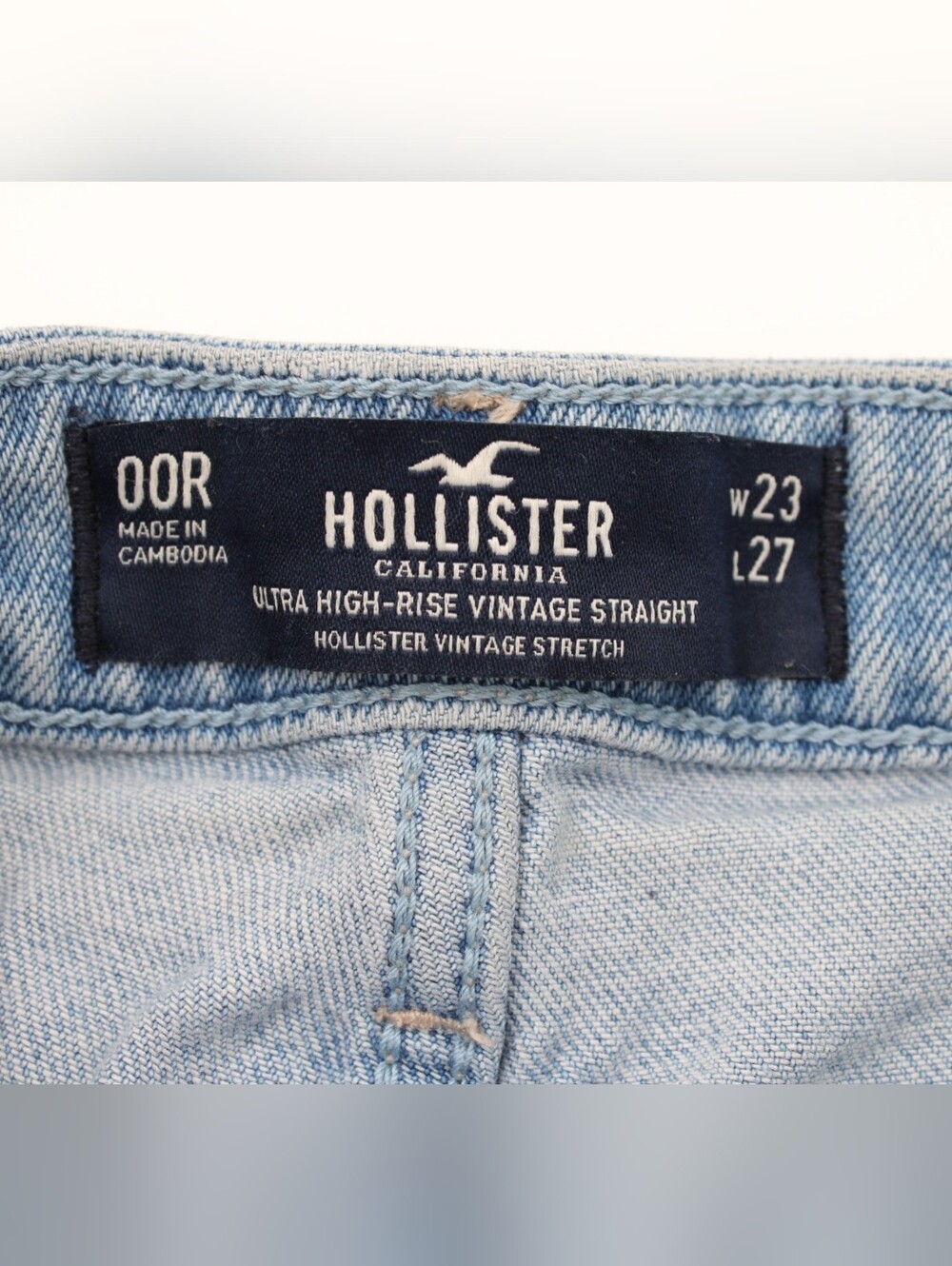 Hollister Custom Punk Rock Denim Mini Skirt Band Patches Chains Size 00R - Picture 3 of 7